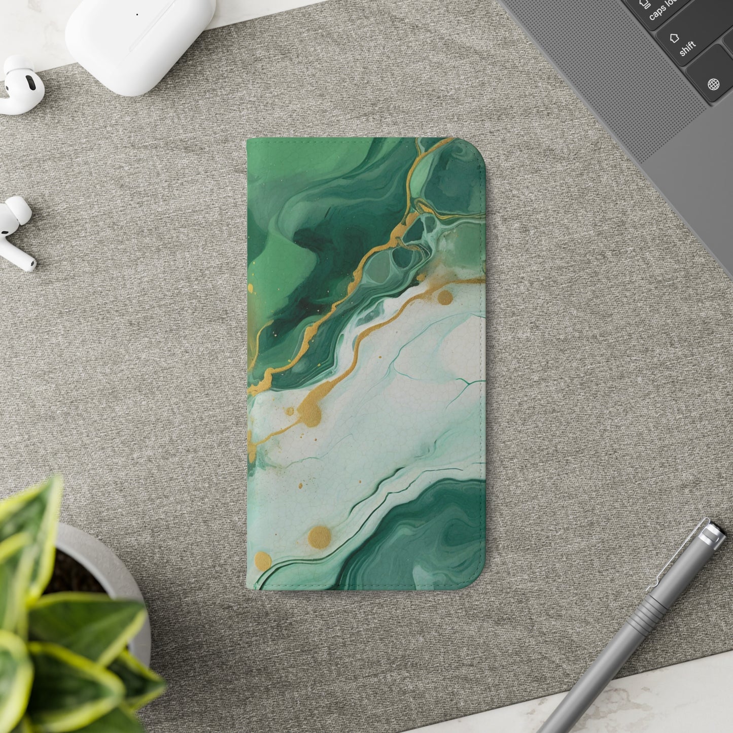 Soft Green and Ivory Marble | Wallet Phone Case