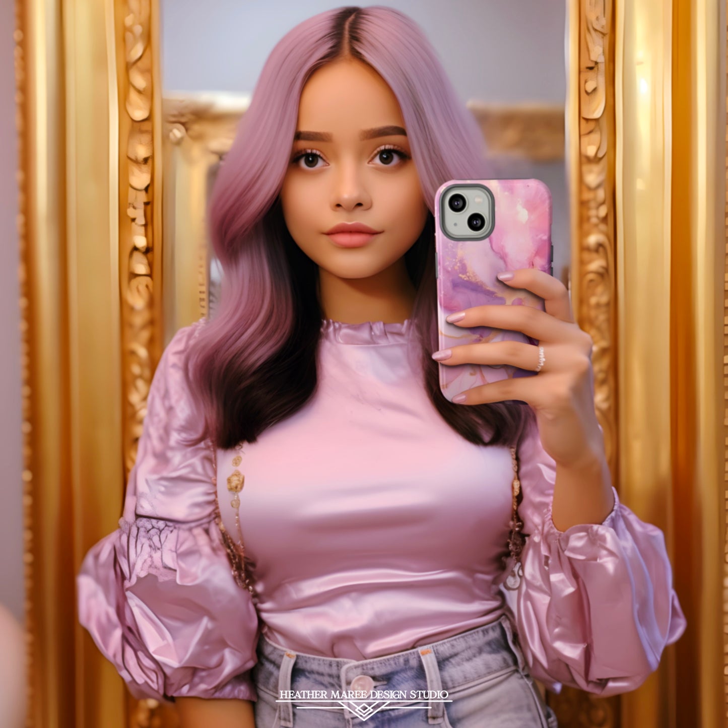 Lilac and Pink Marble | Tough Phone Case