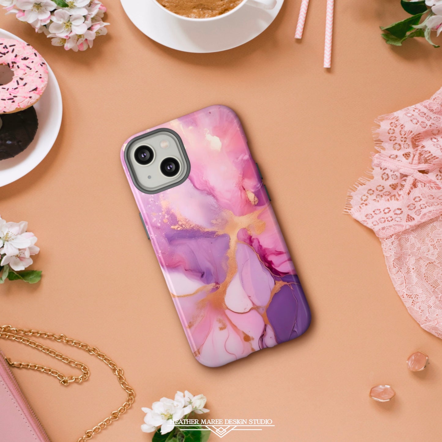 Lilac and Pink Marble | Tough Phone Case