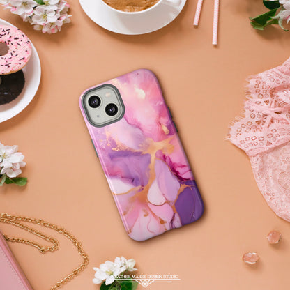 Lilac and Pink Marble | Tough Phone Case