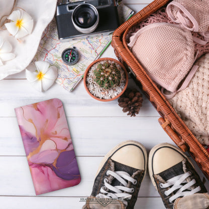 Lilac and Pink Marble | Wallet Phone Case