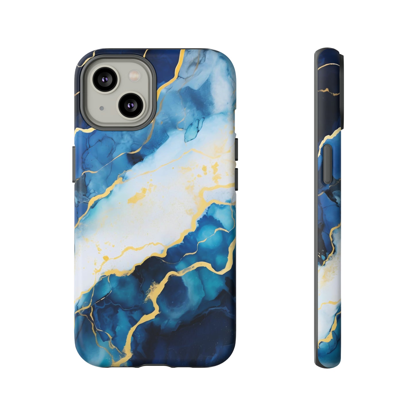 Navy Blue and Ivory Marble | Tough Phone Case