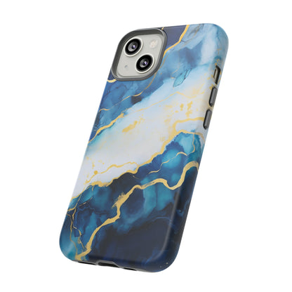 Navy Blue and Ivory Marble | Tough Phone Case