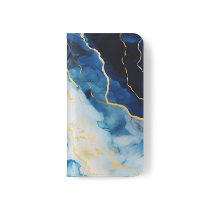 Navy Blue and Ivory Marble | Wallet Phone Case