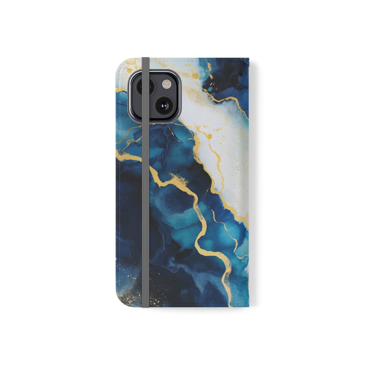 Navy Blue and Ivory Marble | Wallet Phone Case