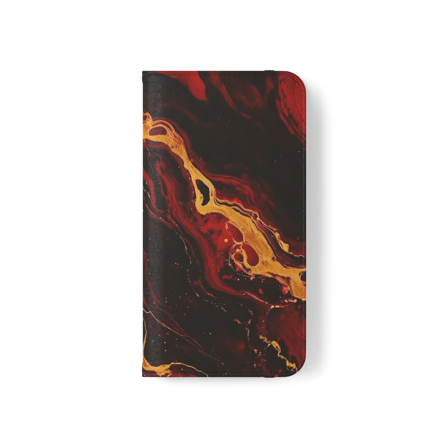 Crimson and Black Marble | Wallet Phone Case