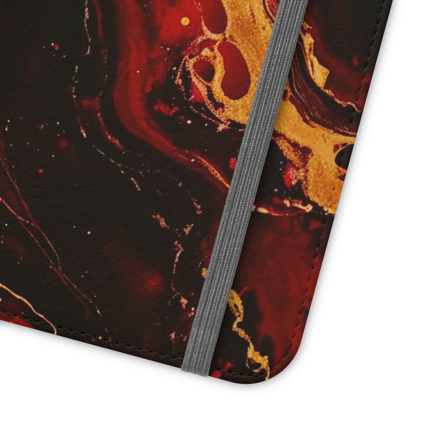 Crimson and Black Marble | Wallet Phone Case