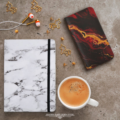 Crimson and Black Marble | Wallet Phone Case