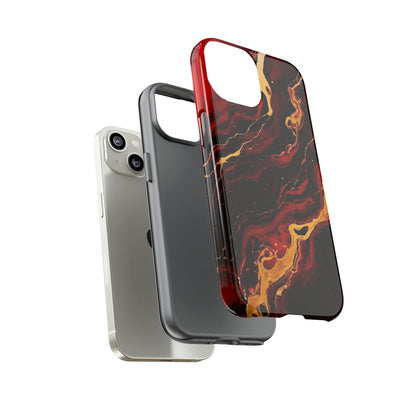 Crimson and Black Marble | Tough Phone Case