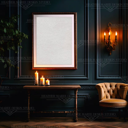 Dark Golden Wall Frame Mockup