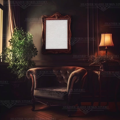Dark Wooden Hanging Frame Mockup