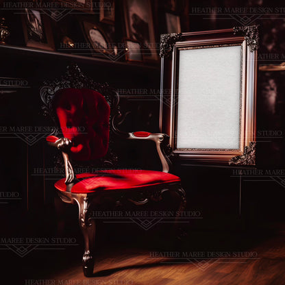 Dark Vintage Wood Frame Mockup