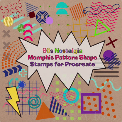 Retro Geometric Shapes | Procreate Stamp Brushes