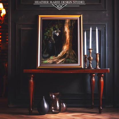 Regal Black Fox in a Forest
