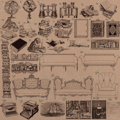 Vintage Dark Academia | Procreate Stamp Brushes