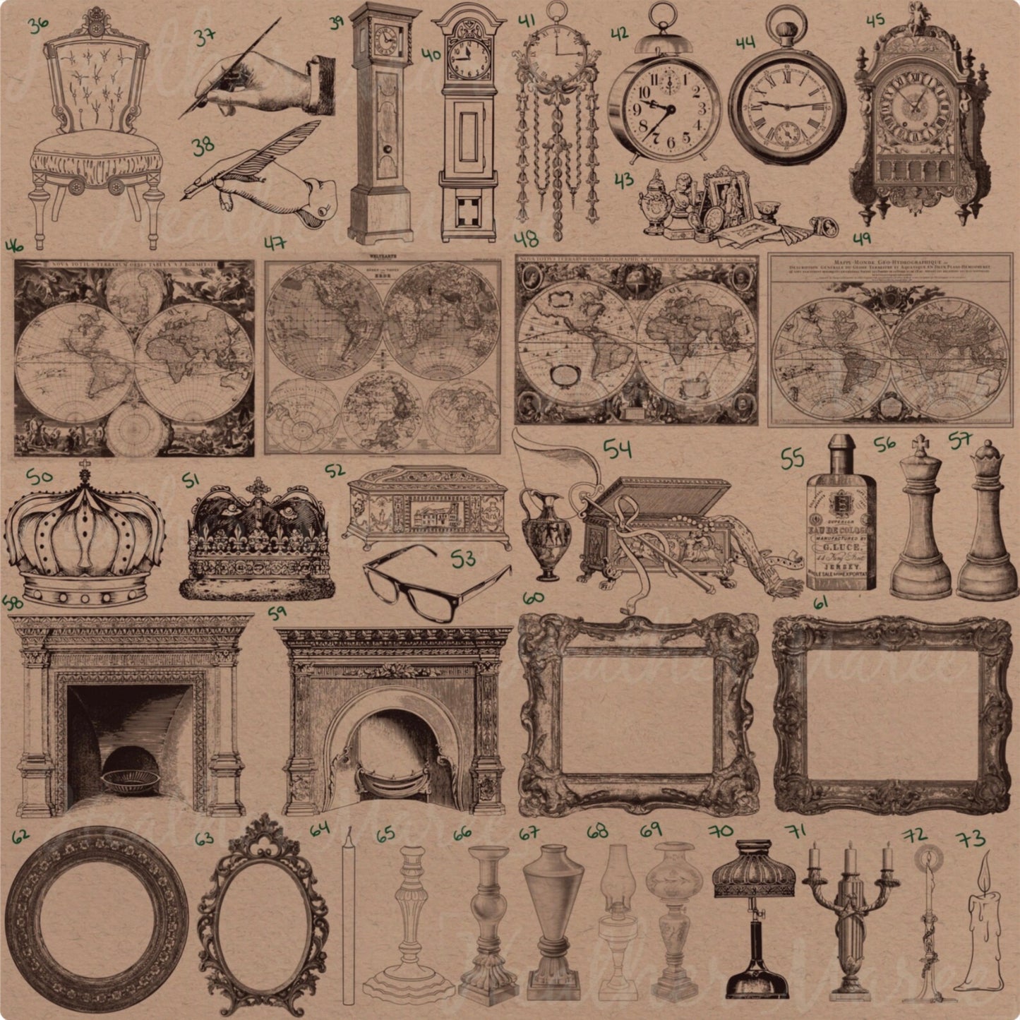 Vintage Dark Academia | Procreate Stamp Brushes