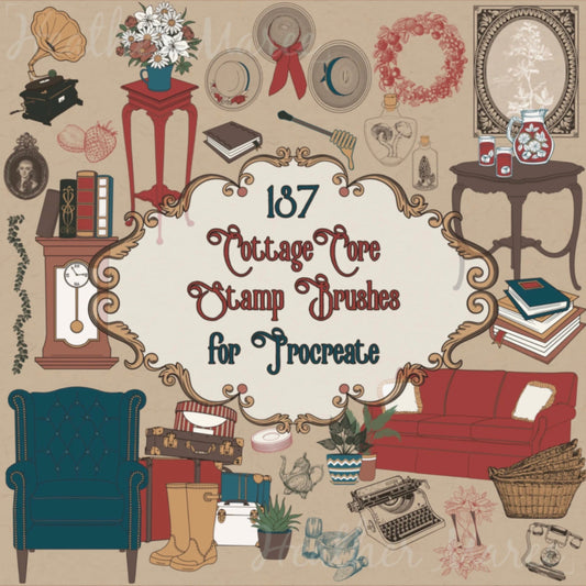 Vintage CottageCore | Procreate Stamp Brushes