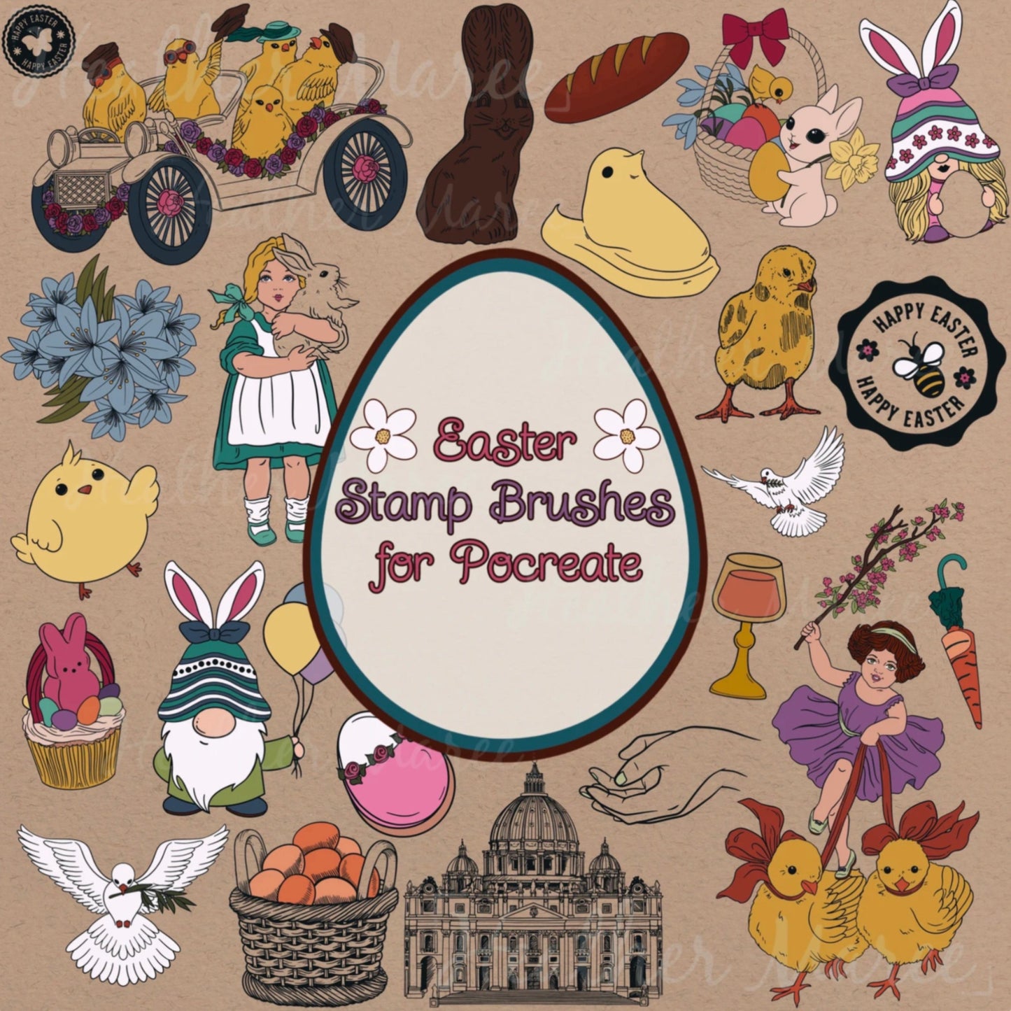 Aesthetic Easter | Procreate Stamp Brushes