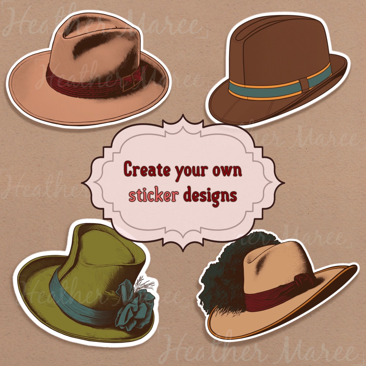 Hat and Portrait | Procreate Stamp Brushes