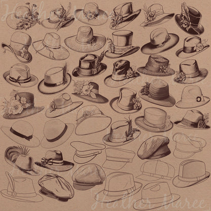 Hat and Portrait | Procreate Stamp Brushes