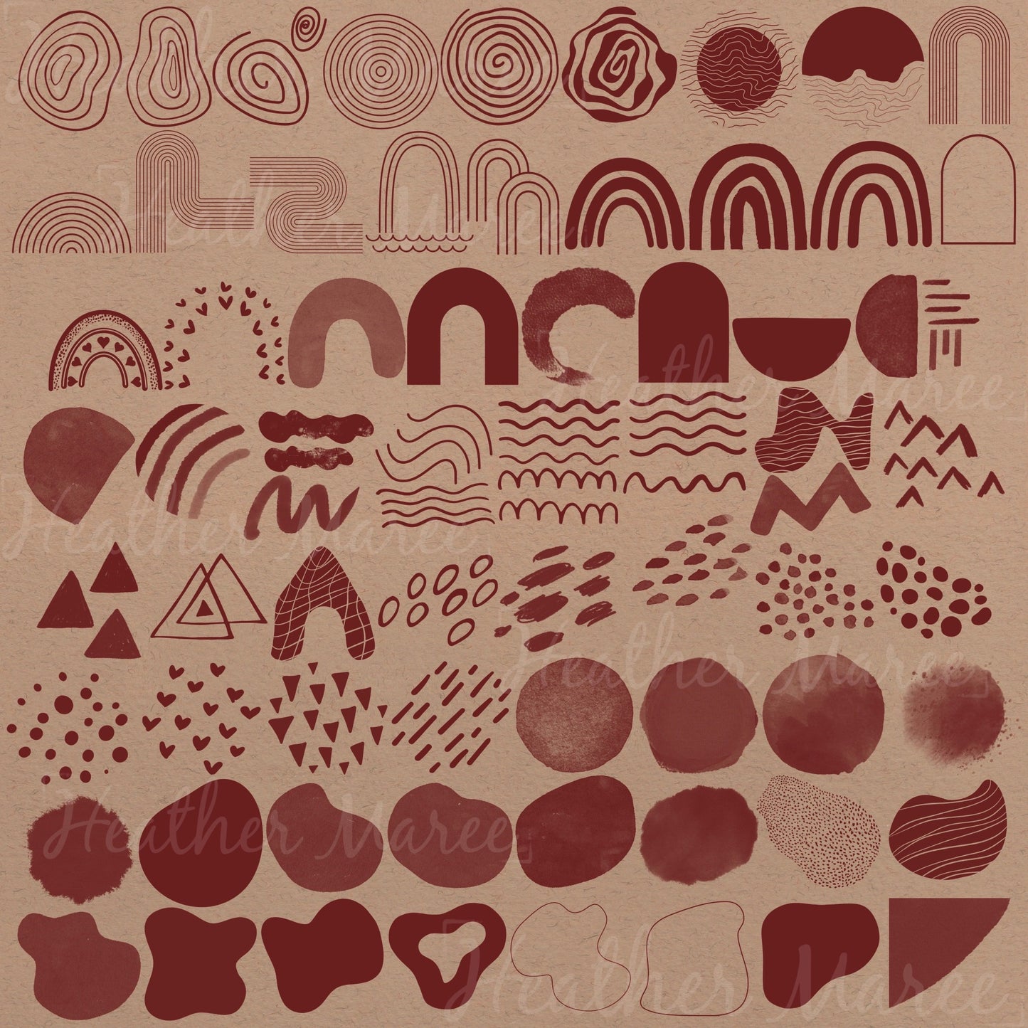 Abstract Boho Shapes | Procreate Stamp Brushes