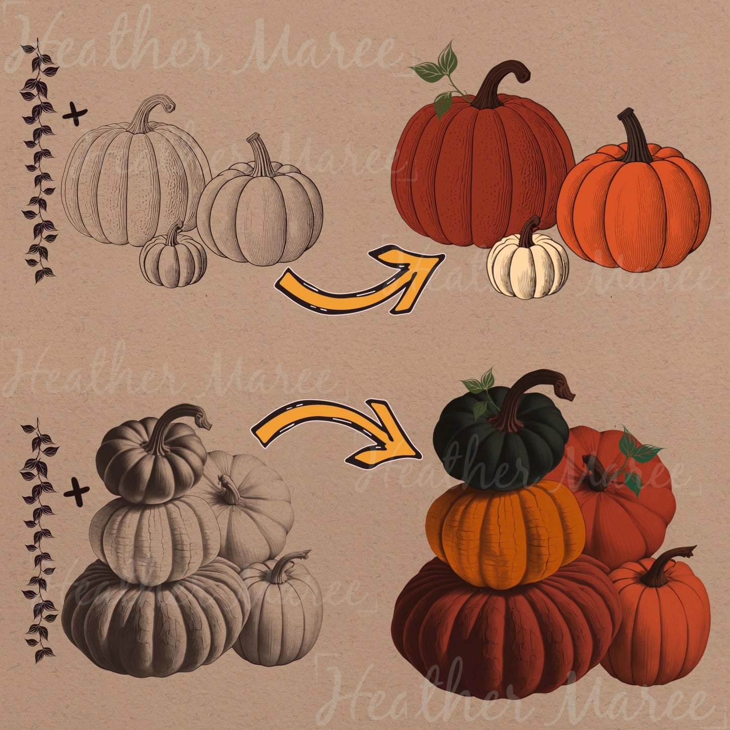Autumn Pumpkins | Procreate Stamp Brushes