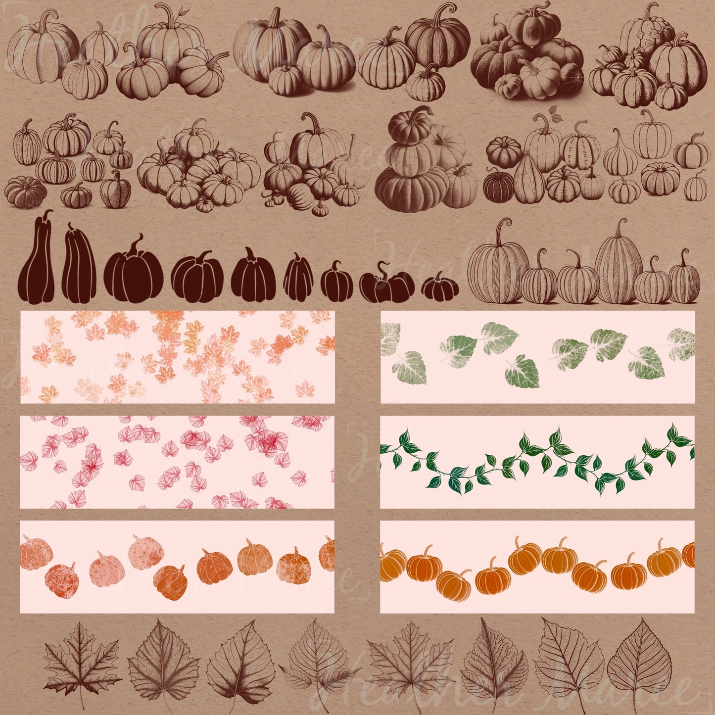 Autumn Pumpkins | Procreate Stamp Brushes