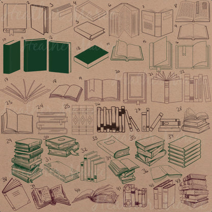 Book Lover Library | Procreate Stamp Brushes