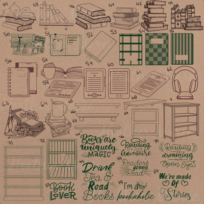 Book Lover Library | Procreate Stamp Brushes
