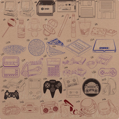 Retro 90s Nostalgia | Procreate Stamp Brushes