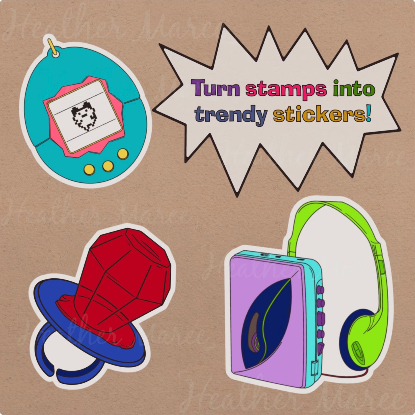 Retro 90s Nostalgia | Procreate Stamp Brushes