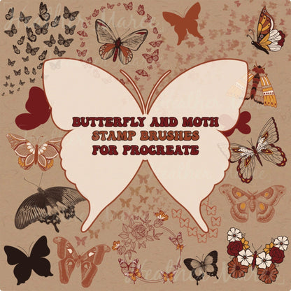 Butterflies and Moths | Procreate Stamp Brushes