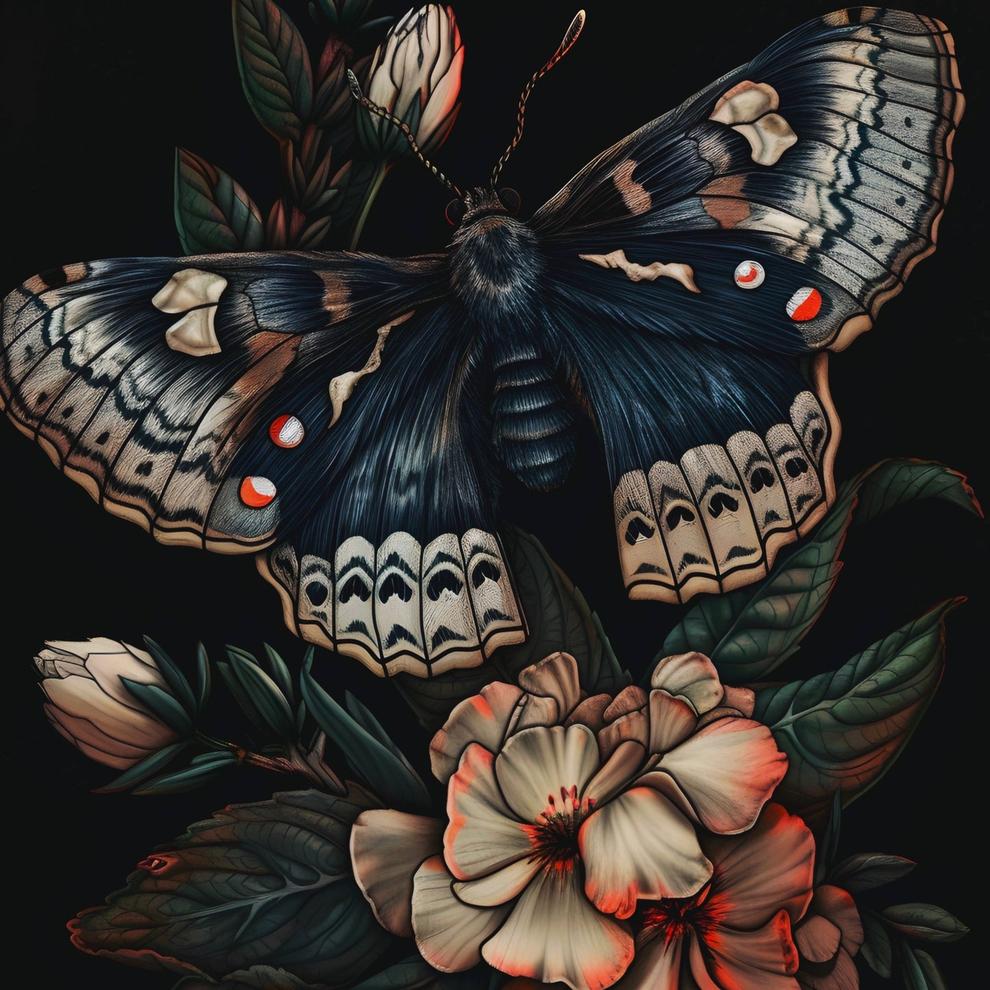 Elegance of the Cerulean Moth