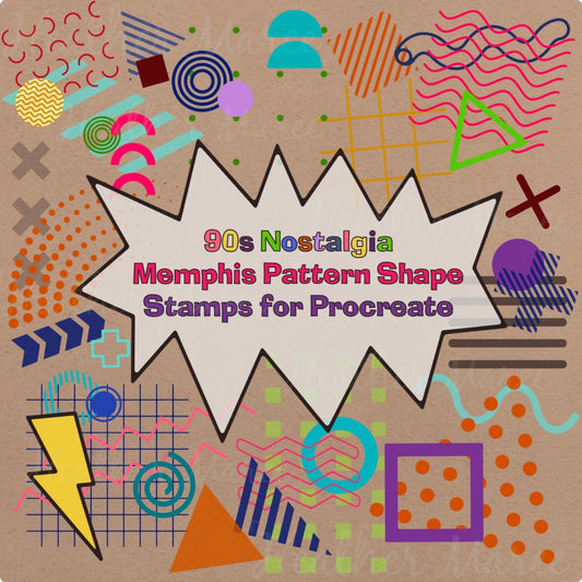 Retro Geometric Shapes | Procreate Stamp Brushes