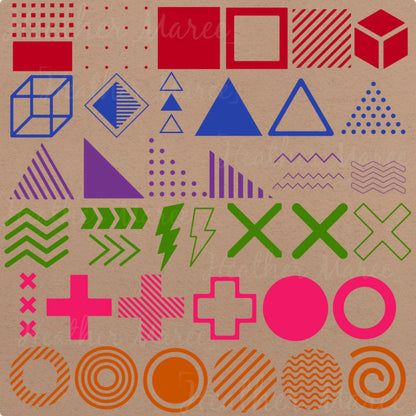Retro Geometric Shapes | Procreate Stamp Brushes