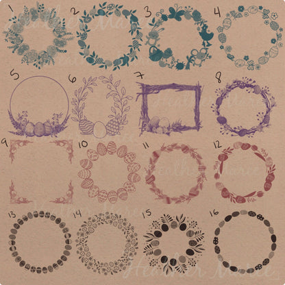 Frames and Easter Greetings | Procreate Stamp Brushes