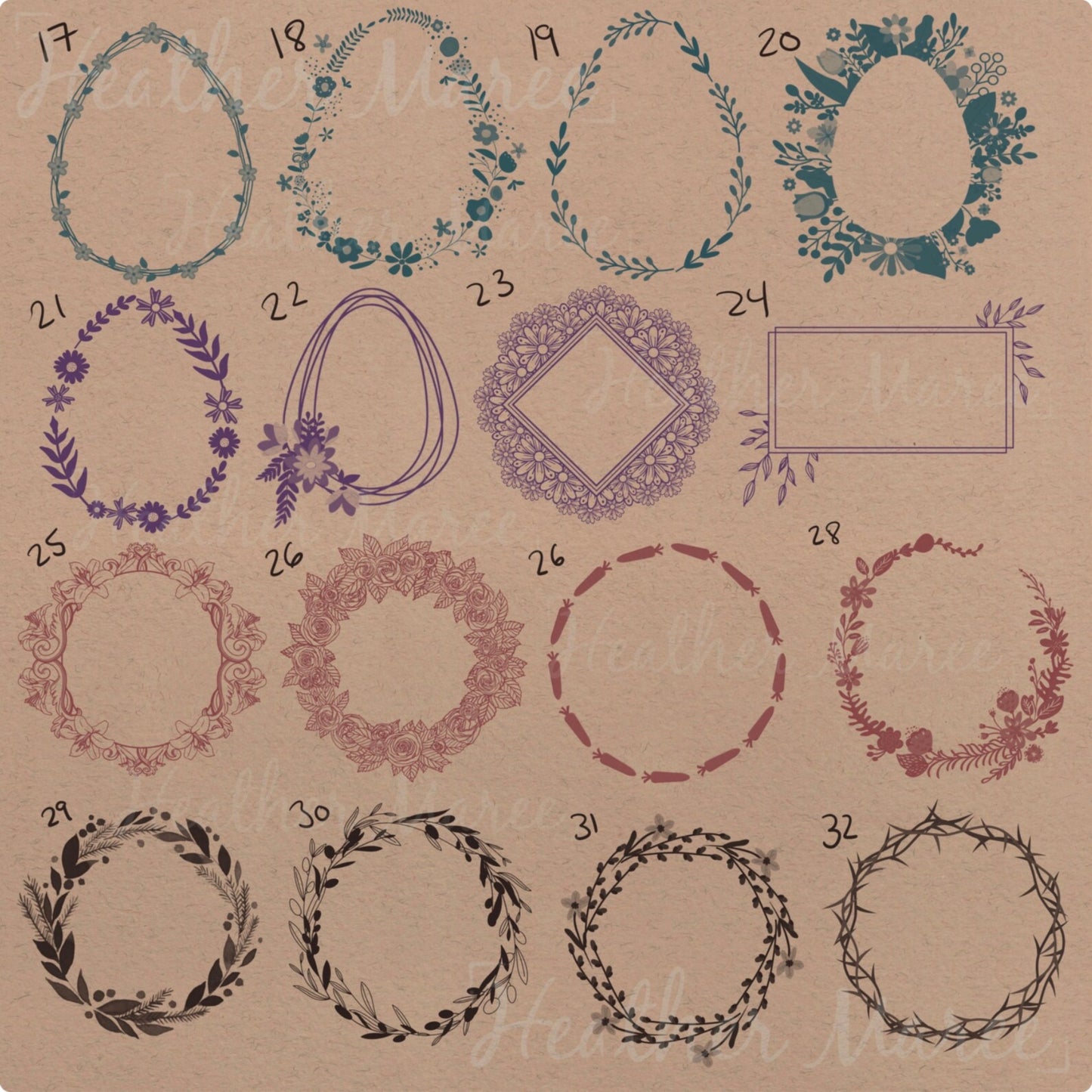 Frames and Easter Greetings | Procreate Stamp Brushes