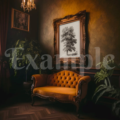 Ornate Wood Hanging Frame Mockup