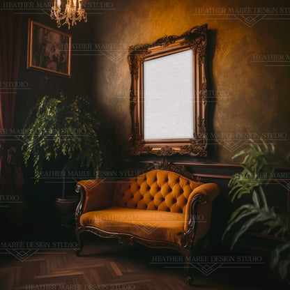 Ornate Wood Hanging Frame Mockup