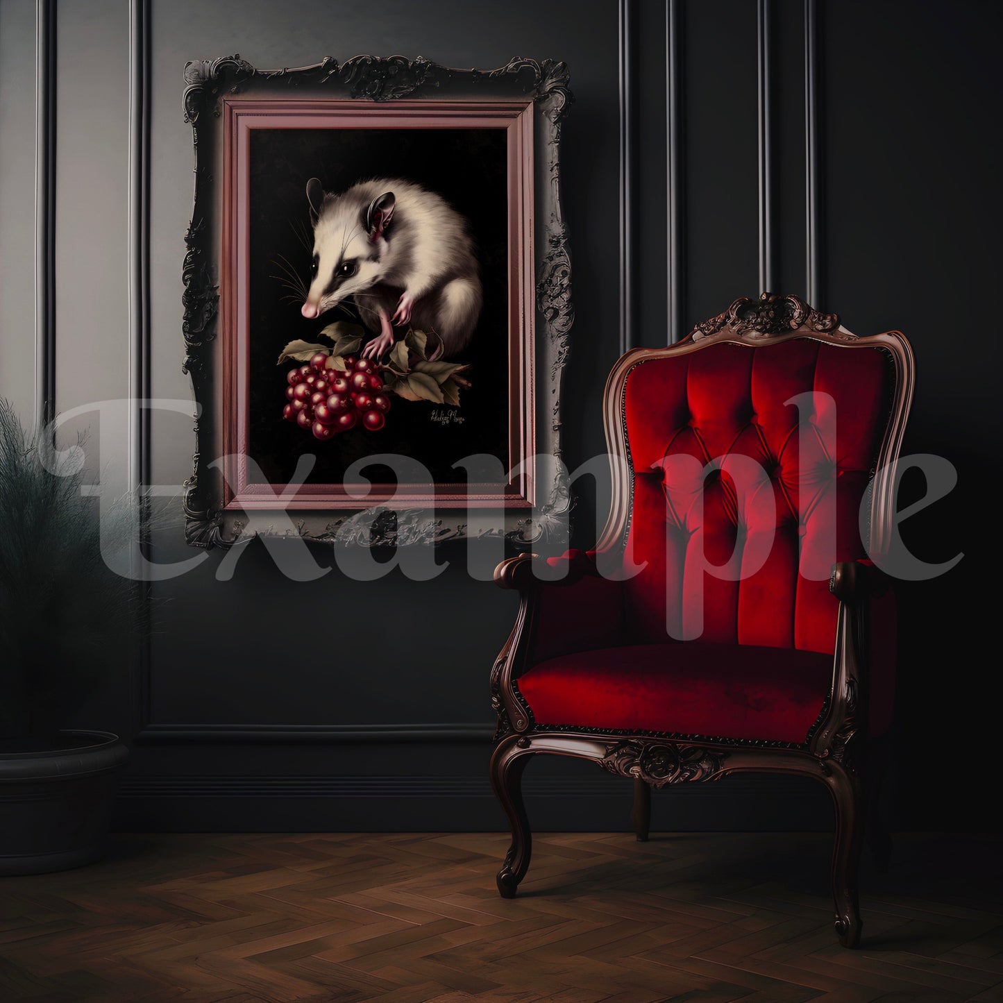 Black Vertical Carved Frame Mockup